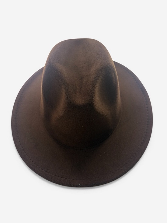 Accessories - Brown Wide-Brimmed Felt Fedora,  Mountain,  Stage Big Brim , Panama hat